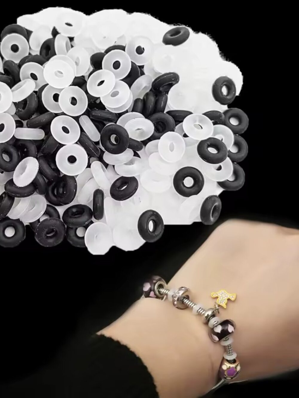 5-6-8pcs  Stoppers Set Pandora Silicone Clear Micro Rings
